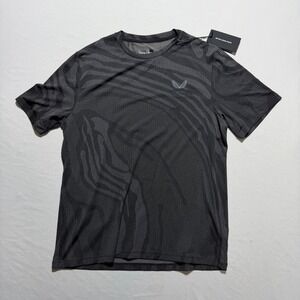 Castore Core Tech Tee Mens L Black Zebra Print Performance Shirt CMA30142 NWT